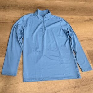 FIOBOC Performance Blue 1/4 Zip Pullover Long Sleeve Men Large Wrinkle Free Golf